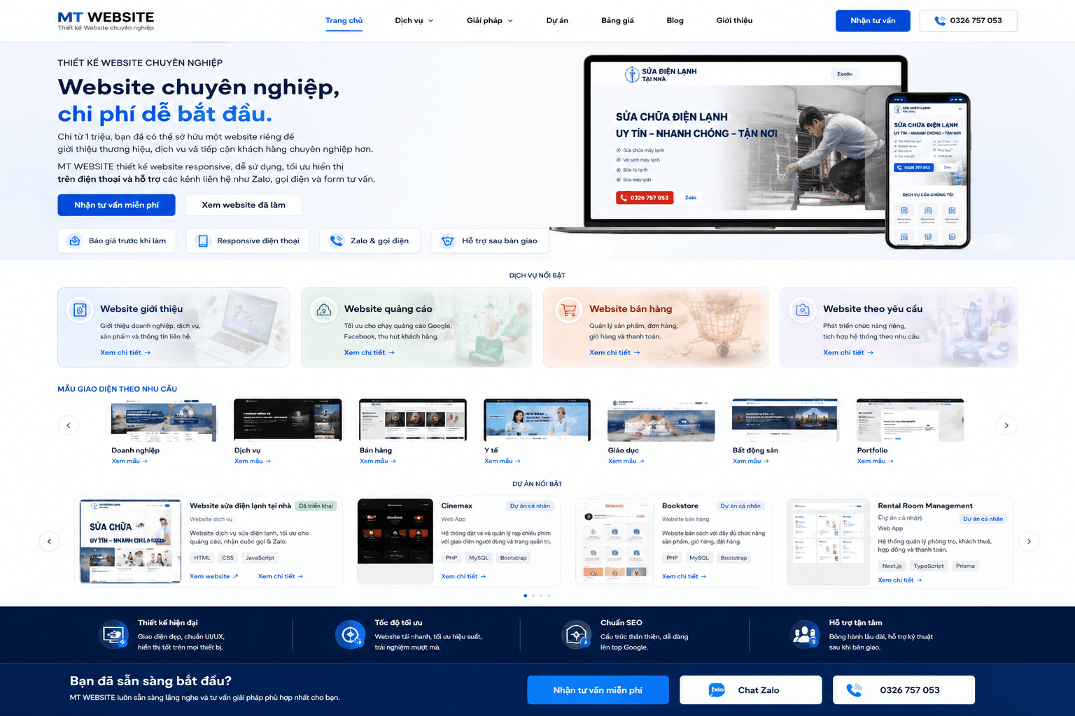 Website sửa điện lạnh tại nhà